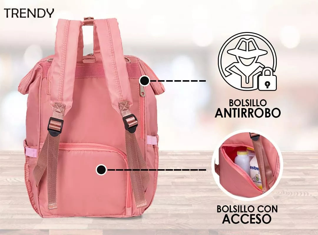 MOCHILA MATERNAL TRENDY 13500 Lenid Mayorista