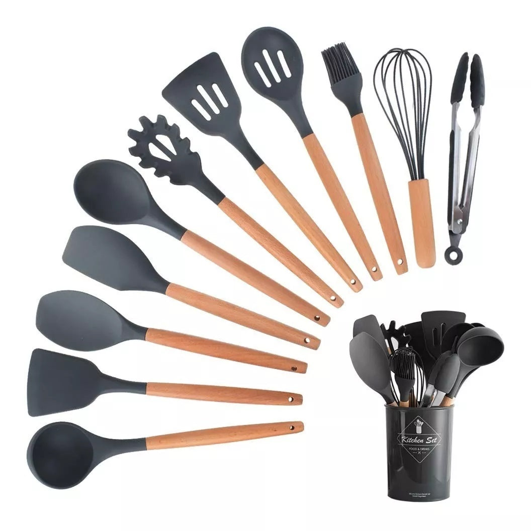 Comprar 12 unids/set utensilios de cocina de silicona, utensilios