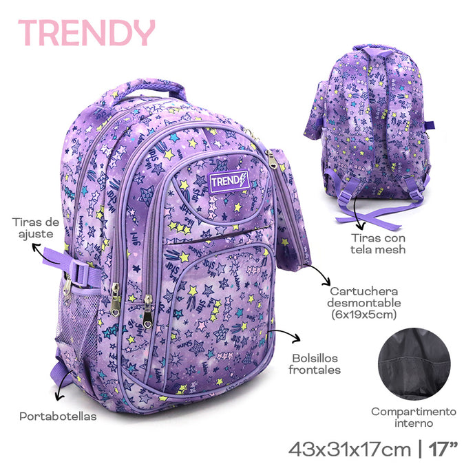 MOCHILA Y CARTUCHERA TRENDY 15297