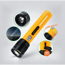 Cargar imagen en el visor de la galería, LINTERNA ALUMINIO ABS LASER 15W-BAT 18650 L1541
