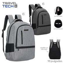 Cargar imagen en el visor de la galería, MOCHILA PORTANOTEBOOK TRAVEL TECH 15993