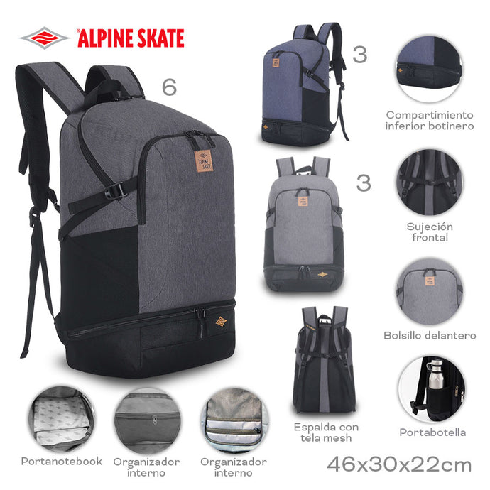 MOCHILA PORTANOTEBOOK ALPINE SKATE 16237