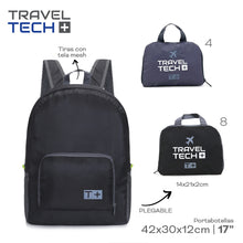 Cargar imagen en el visor de la galería, MOCHILA PLEGABLE VIAJE TRAVEL TECH 15242-16031-17819