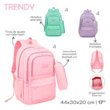 Cargar imagen en el visor de la galería, MOCHILA CON CARTUCHERA TRENDY 18557