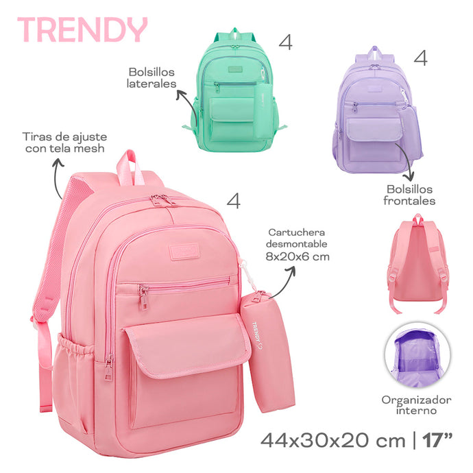 MOCHILA CON CARTUCHERA TRENDY 18560