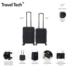 Cargar imagen en el visor de la galería, SET X2 CARRY ON TRAVEL TECH 19&quot; 20&quot; 18908