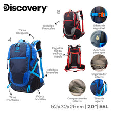 Cargar imagen en el visor de la galería, MOCHILA CAMPING DISCOVERY 22318