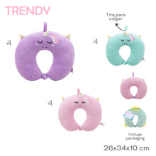 Cargar imagen en el visor de la galería, ALMOHADA VIAJE INFANTIL UNICORNIO TRENDY 32155