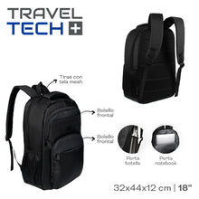 Cargar imagen en el visor de la galería, MOCHILA PORTANOTEBOOK TRAVEL TECH 53012