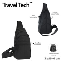 Cargar imagen en el visor de la galería, MOCHILA CRUZADA TRAVEL TECH 53548