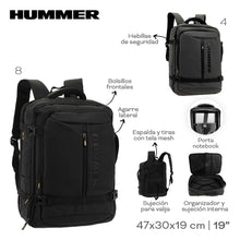 Cargar imagen en el visor de la galería, MOCHILA PORTANOTEBOOK HUMMER 53668
