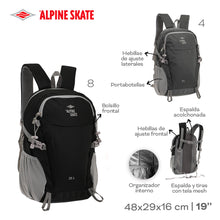Cargar imagen en el visor de la galería, MOCHILA CAMPING ALPINE SKATE 53670