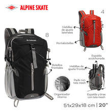 Cargar imagen en el visor de la galería, MOCHILA CAMPING ALPINE SKATE 53676