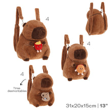 Cargar imagen en el visor de la galería, MOCHILA PELUCHE CAPIBARA 53709