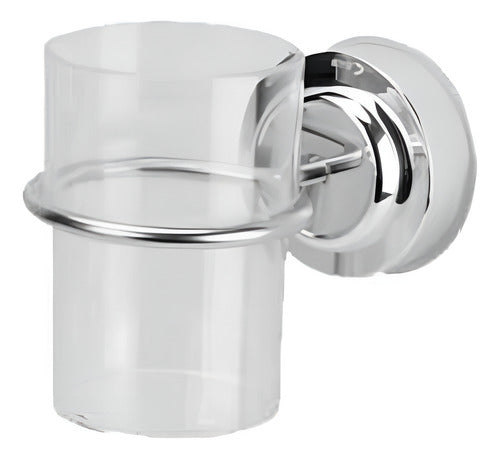 PORTA VASO BAÑO AC INOX CON VENTOSAS 57915664