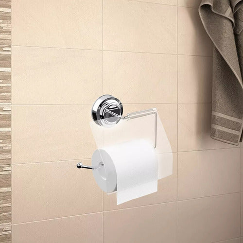 PORTA ROLLO BAÑO AC  INOX CON VENTOSAS 57915655