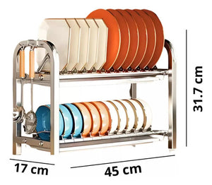 ESCURRIDOR DE PLATOS DOBLE BLANCO 600113