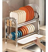 Cargar imagen en el visor de la galería, ESCURRIDOR DE PLATOS DOBLE BLANCO 600113
