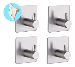 GANCHO X4 AUTOADHESIVO ACERO 600068