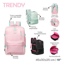 Cargar imagen en el visor de la galería, MOCHILA VIAJE TRENDY 19117