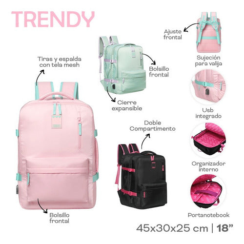 MOCHILA VIAJE TRENDY 19117
