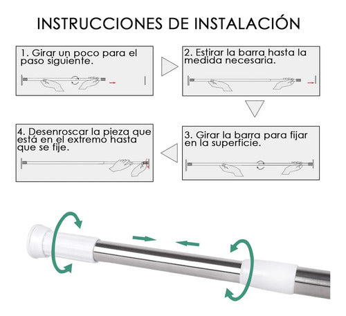 BARRAL PARA CORTINA EXTENSIBLE 140 CM A 260 CM 57916636