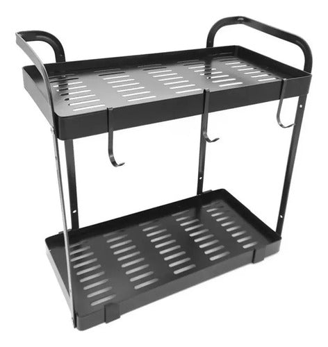 ESTANTE ORGANIZADOR 2 PISOS METAL NEGRO 57915477