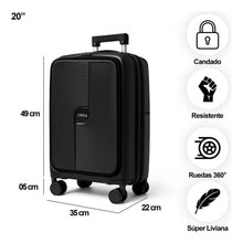 Cargar imagen en el visor de la galería, VALIJA CARRY ON OWEN OW40025N (NEGRA)