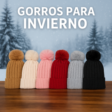 GORRO TEJIDO POMPOM 9038SR (SURTIDO)