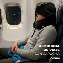 Cargar imagen en el visor de la galería, ALMOHADA DE VIAJE CON GORRO AM-AV01