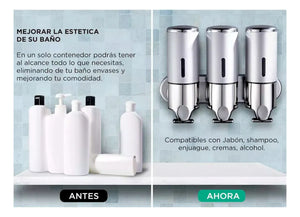 DISPENSER TRIPLE AMURABLE PLATEADO 18409