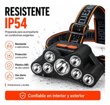 Cargar imagen en el visor de la galería, LINTERNA SOPORTE CABEZA 7 LEDS T26