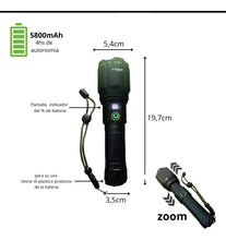 Cargar imagen en el visor de la galería, LINTERNA ALUMINIO 60W-BAT 26650 5800MAH L673