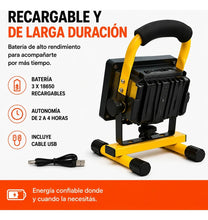 Cargar imagen en el visor de la galería, REFLECTOR PORTATIL LAMPARA RECARGABLE 30W 2140