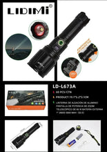 Cargar imagen en el visor de la galería, LINTERNA ALUMINIO 60W-BAT 26650 5800MAH L673