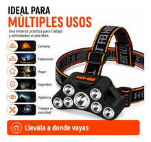 Cargar imagen en el visor de la galería, LINTERNA SOPORTE CABEZA 7 LEDS T26