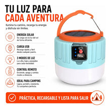 Cargar imagen en el visor de la galería, LUZ DE CARGA SOLAR CON CONTROL REMOTO T05