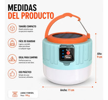 Cargar imagen en el visor de la galería, LUZ DE CARGA SOLAR CON CONTROL REMOTO T05