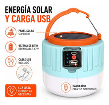 Cargar imagen en el visor de la galería, LUZ DE CARGA SOLAR CON CONTROL REMOTO T05