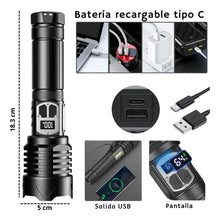Cargar imagen en el visor de la galería, LINTERNA ALUMINIO 30W LUZ BLANCA-BAT 26650 L461