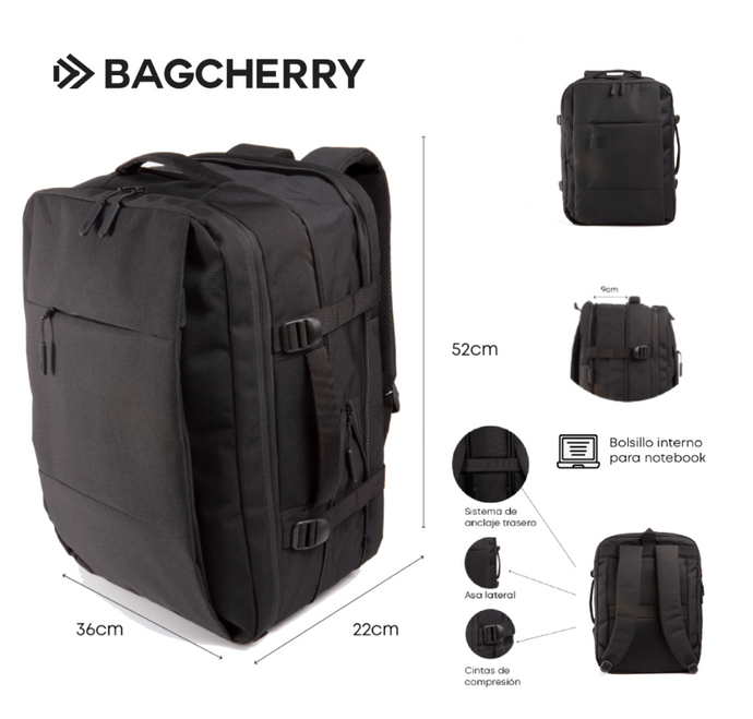 MOCHILA BAGCHERRY 264025 (NEGRO)