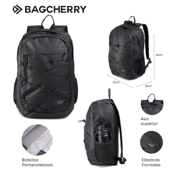 MOCHILA BAGCHERRY 26440003 (NEGRO)