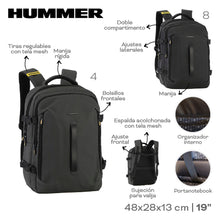 Cargar imagen en el visor de la galería, MOCHILA PORTANOTEBOOK HUMMER 55284