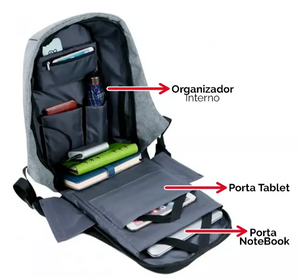 MOCHILA ANTIROBO PORTANOTEBOOK CON USB 1818