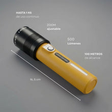 Cargar imagen en el visor de la galería, LINTERNA ALUMINIO ABS LASER 15W-BAT 18650 L1541