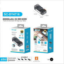 Cargar imagen en el visor de la galería, POWER BANK 60.000 mAh 22,5W+65W Y4716