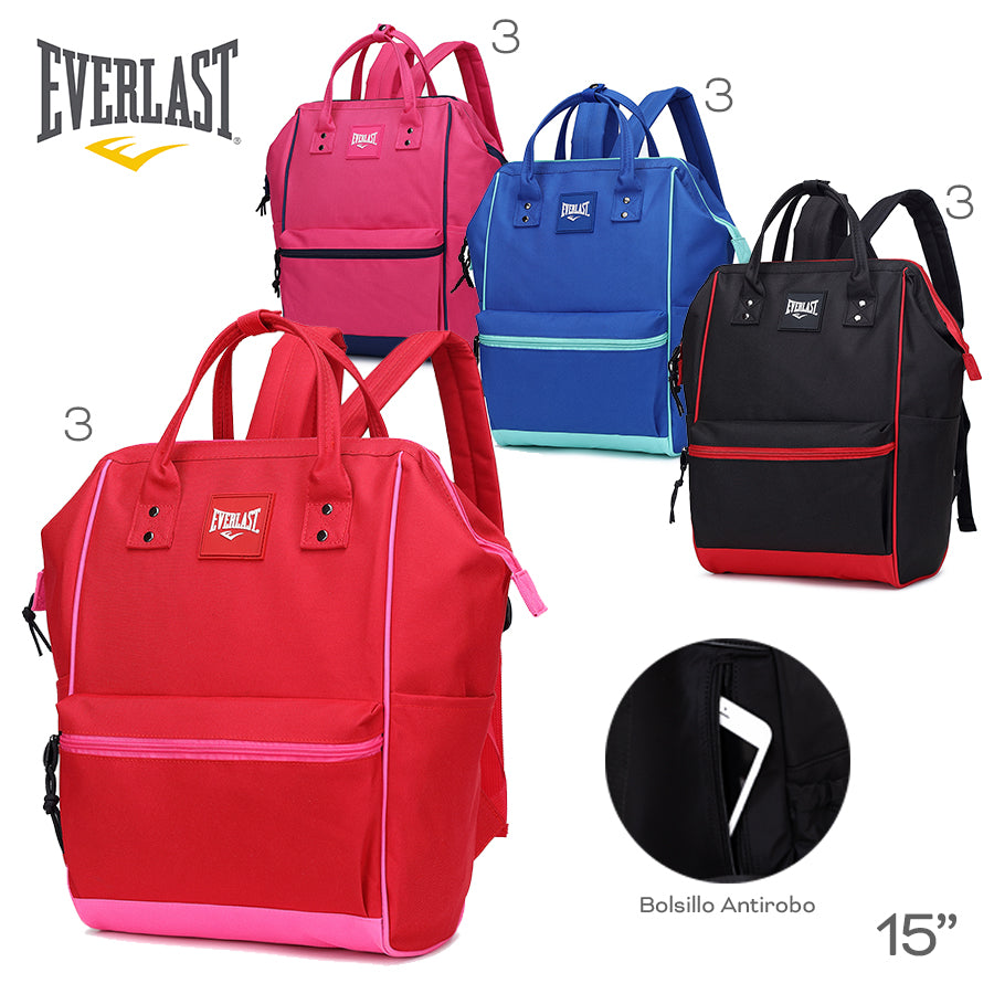 Cartera Mochila De Mujer Everlast Tela Anti Desgarre 