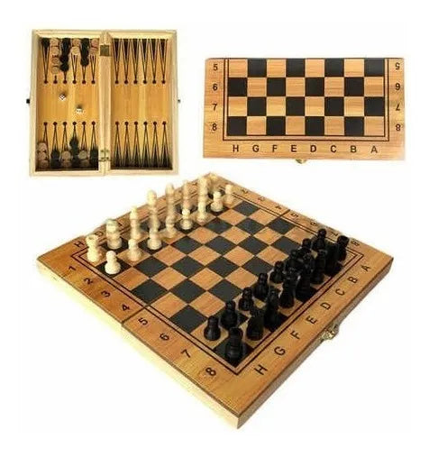 JUEGO DE MESA 3en1 DE MADERA 5111