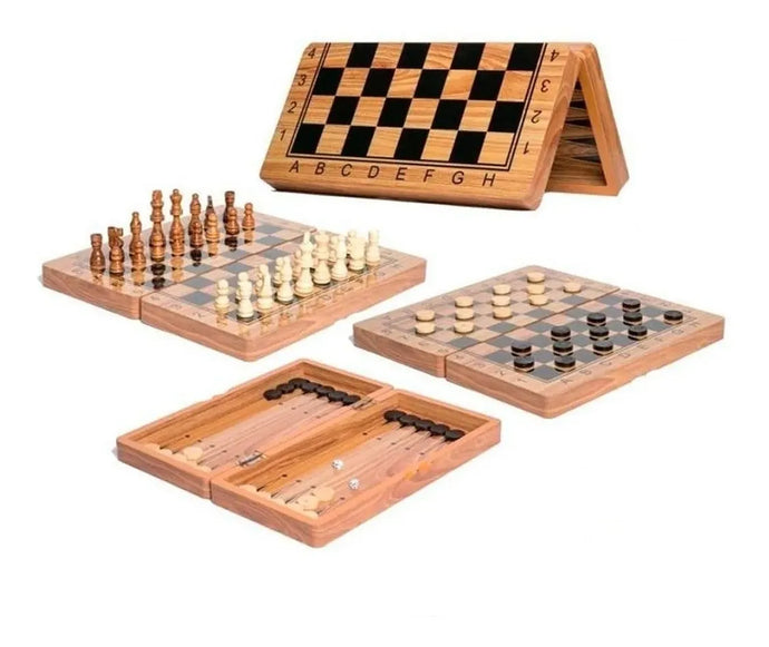 AJEDREZ MADERA 3 EN 1 5002