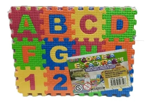 GOMA EVA ENCASTRABLE X36 PCS LETRAS Y NUMEROS FDCB398